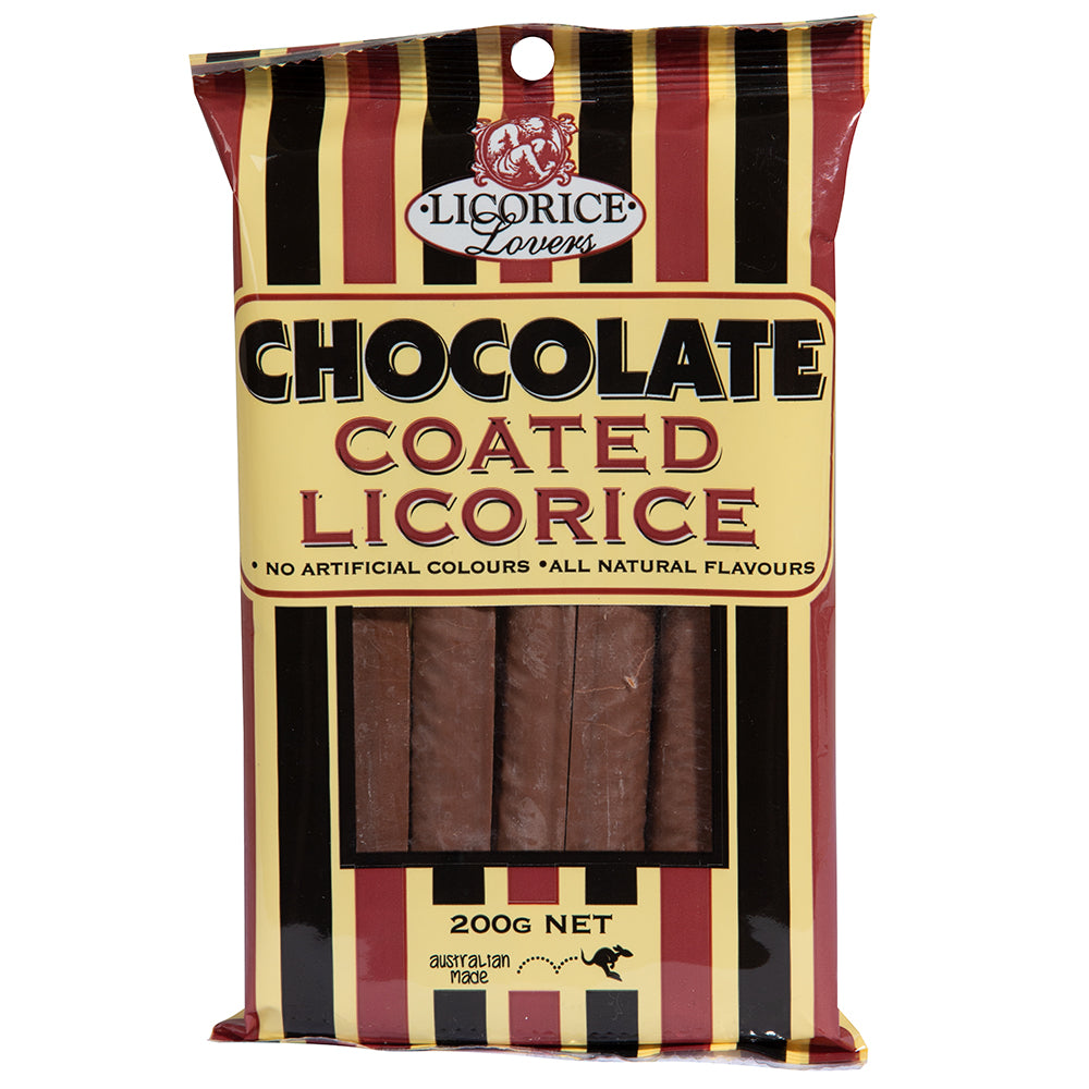 Chocolate coated licorice 200g